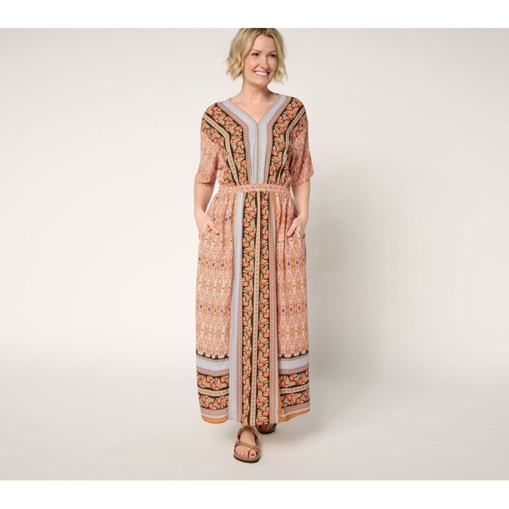 Belle by Kim Gravel Women's Petite Dress PXS Boho Lotus Multi-colored A679789